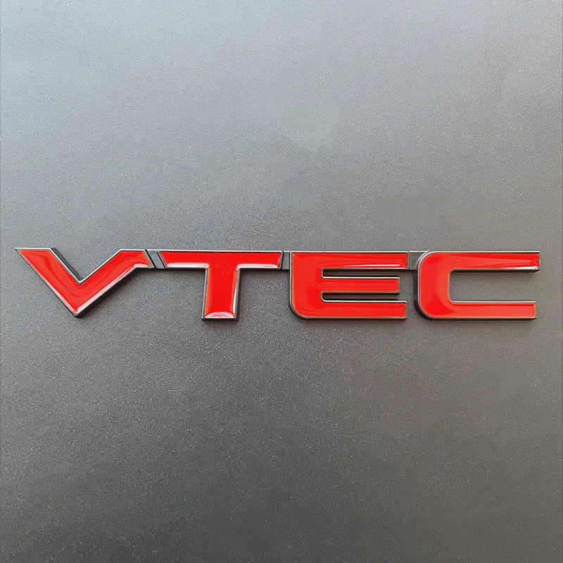 3D Metal Logo VTEC Emblem Letters Car Fender Badge Trunk Decal For Honda Civic Accord CB400 Odyssey CRV VTEC Sticker Accessories