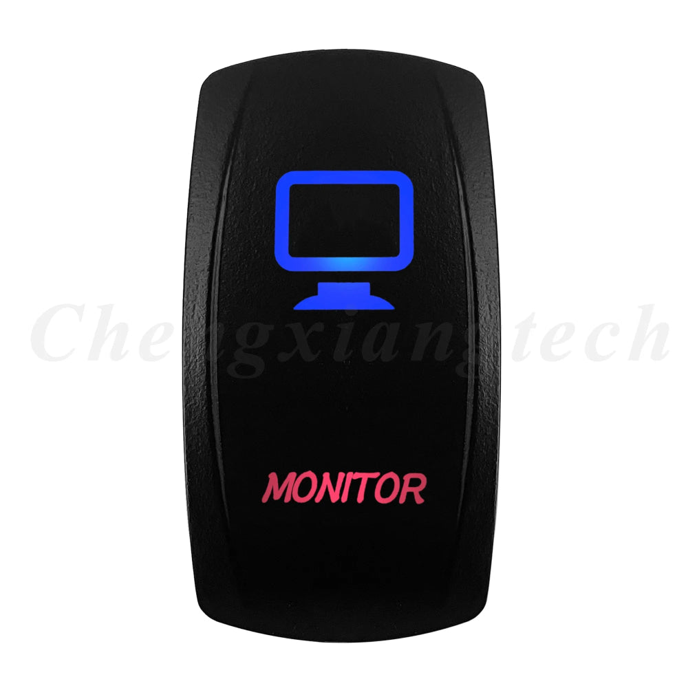 Waterproof 5 Pins SPST On/Off Rocker Switch Blue & Red Led 20A/12V 10A/24V Toggle Switch GPS for Cars,Trucks, RVs, Boats