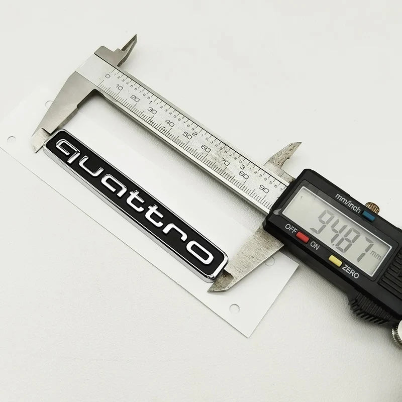 3D ABS Black Logo Quattro Emblem Decal Car Badge For Audi A3 A5 A4 A6 A7 A8 A1 A2 S3 S4 TT Q3 Q7 Q5 Quattro Sticker Accessories