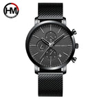Reloj Hannah Martin Top para hombre, marca de estilo empresarial, acero inoxidable, moda, resistente al agua, deportivo, reloj de cuarzo multifuncional para hombre