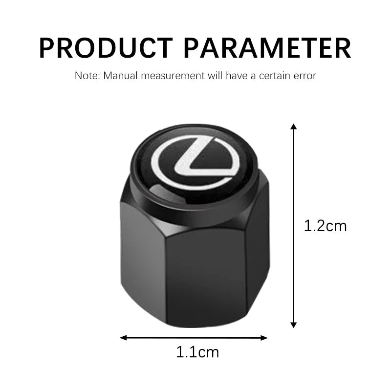 Car Wheel Tire Valve Cap For Lexus ES RX GX ES250 ES300 ES350 RX300 LX450 LX470 LX570 RCF RC350 Rim Stem Dust-proof Covers