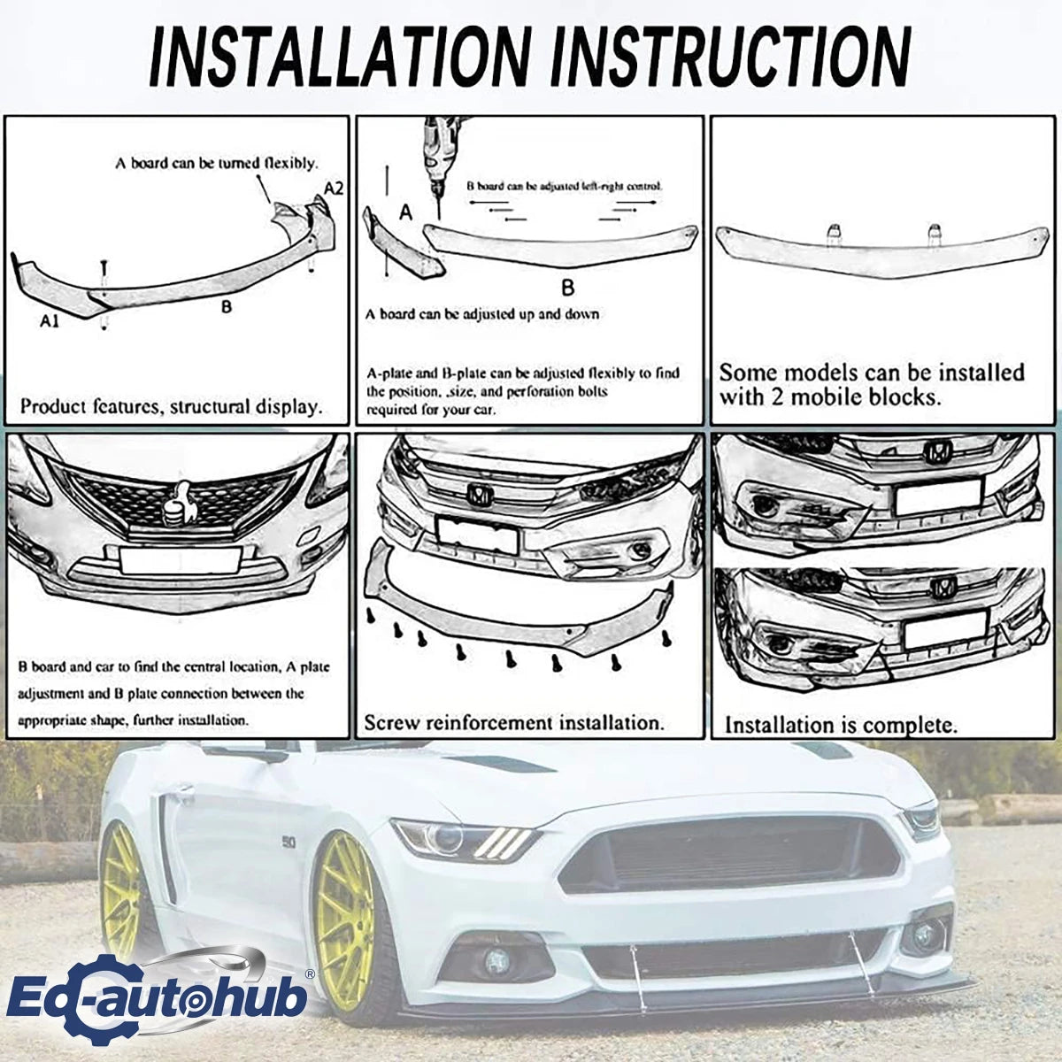 For Honda CR-V 2017-2022 Front Bumper Lip Splitter Spoiler Gloss Black Styling Automobile Accessory for Enhanced Vehicle Look