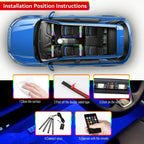 Neón 36 48 72 LED luz ambiental para pies Interior de coche Control remoto inalámbrico por aplicación de música lámpara decorativa de ambiente RGB automática