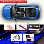 Neón 36 48 72 LED luz ambiental para pies Interior de coche Control remoto inalámbrico por aplicación de música lámpara decorativa de ambiente RGB automática