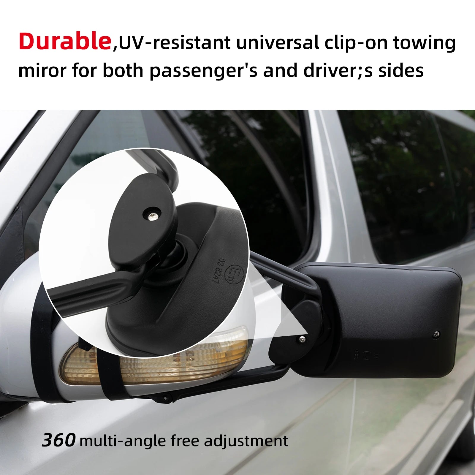 Adjustable Trailer Towing Mirror Trailer Wing Mirror Extension Towing Blind Spot Mirror Car Truck Blind Spot Side-View Mirror