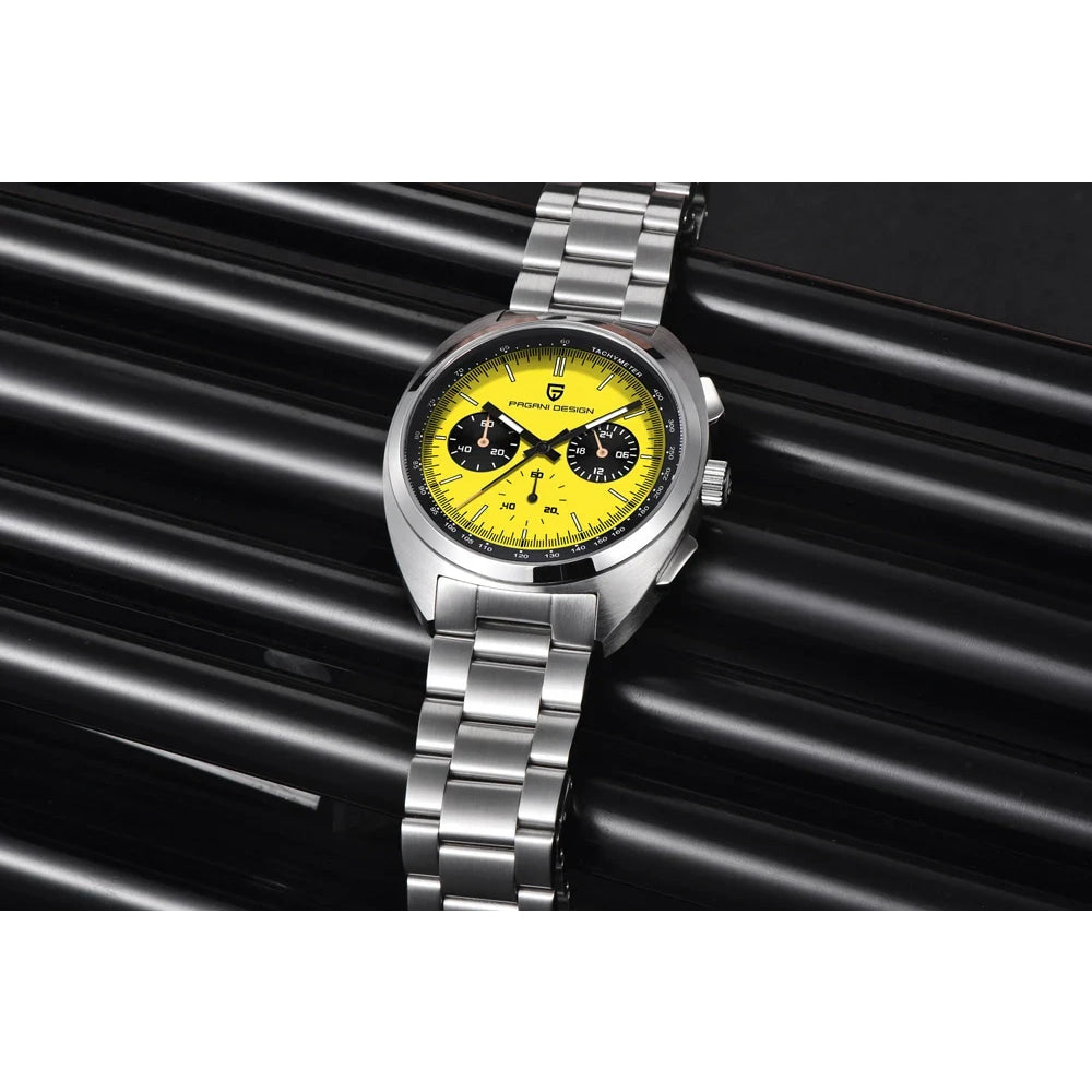 PAGANI DESIGN Panda Mens Watches Quartz Luxury Watch For Men Chronograph VK63 Wristwatches AR Sapphire Waterproof Luminous Clock