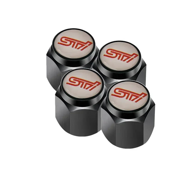 Car Wheel Tire Valve Stem Caps Air Cover with Wrench for Subaru Forester Ascent BRZ STI Exiga Legacy Outback Tribeca WRC WRX XV