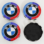 4pcs For BMW 50th E90 E60 F10 F20 G20 G30 E53 E85 E70 56mm 68mm Blue White Car Hub Cap Wheel Center Cap Emblem Badge Accessories