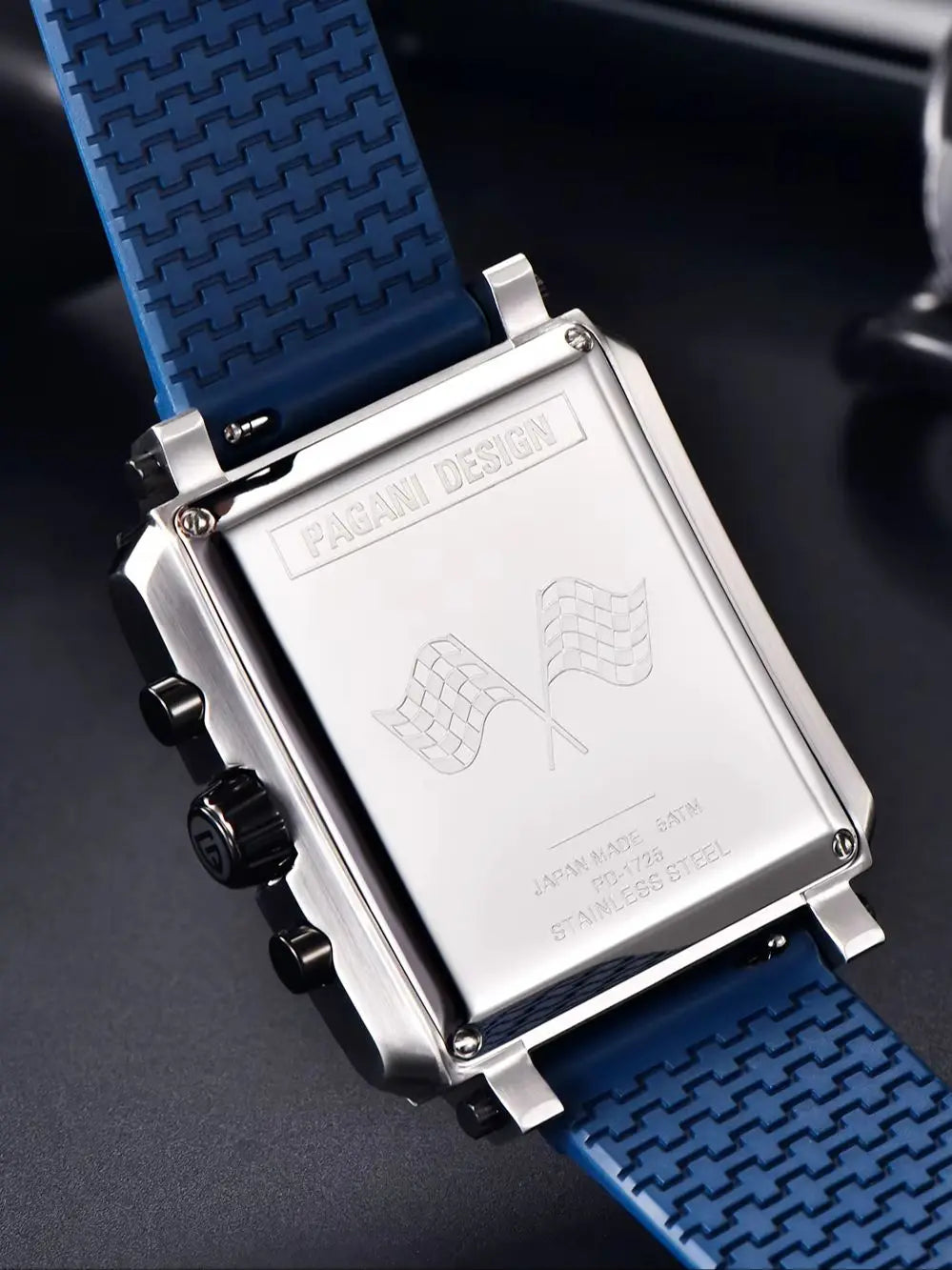 2026 New Pagani Design PD1725 Men Square Quartz Watch Chronograph 42MM Sapphire Glass Waterproof Racing Sports Silicone reloj