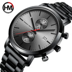Reloj Hannah Martin Top para hombre, marca de estilo empresarial, acero inoxidable, moda, resistente al agua, deportivo, reloj de cuarzo multifuncional para hombre