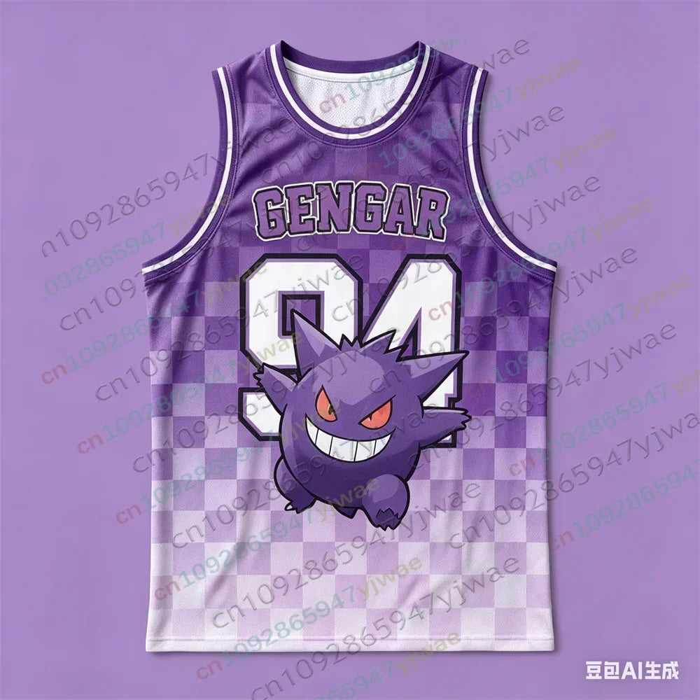 Basketball Jersey Pikachu Charizard Eevee Anime Tank Top Loose Quick Drying Breathable Sportswear VEST Summer Men's Tank Top