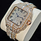 UNIGUET Fashion Diamond Watch for Men Luxury Waterproof Square Quartz Clocks Hip Hop Ice Out Jewelry Wristwatch Male Hot Sell
