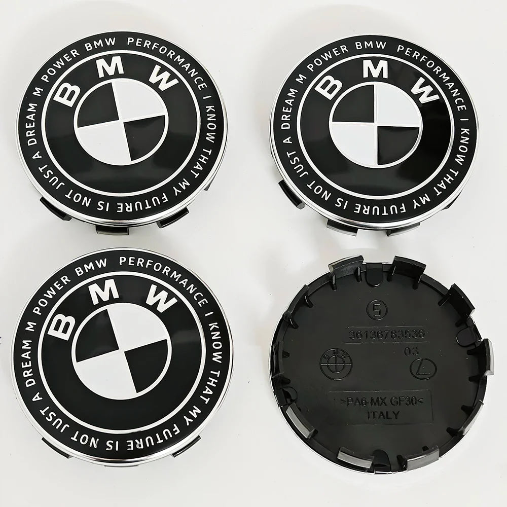 4pcs For BMW 50th E90 E60 F10 F20 G20 G30 E53 E85 E70 56mm 68mm Blue White Car Hub Cap Wheel Center Cap Emblem Badge Accessories