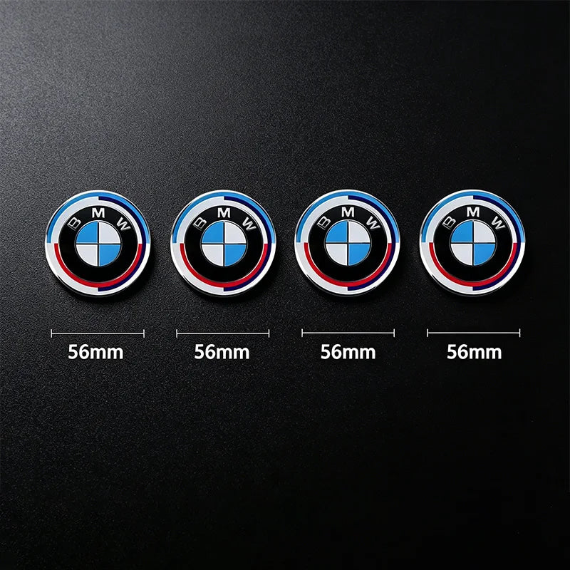 4Pcs 56/68mm Wheel Center Caps Emblem Badge For BMW 50th Anniversary E90 E60 F10 F20 G20 G30 E53 E85 E70 E84 F48 1/3/5/7 Series