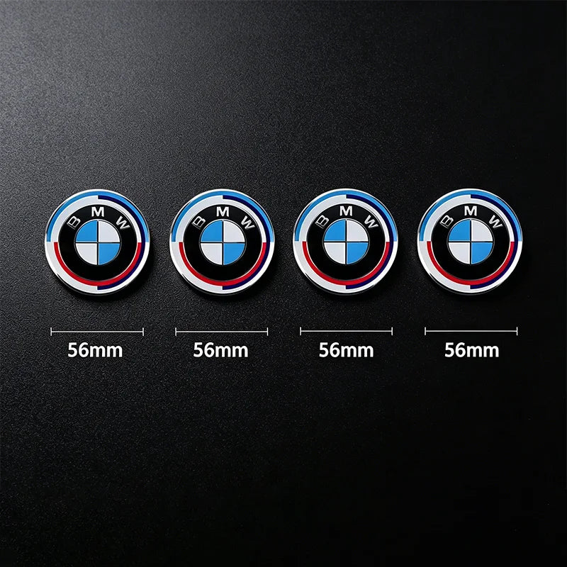 4Pcs 56/68mm Wheel Center Caps Emblem Badge For BMW 50th Anniversary E90 E60 F10 F20 G20 G30 E53 E85 E70 E84 F48 1/3/5/7 Series