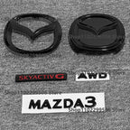 glossy black ABS Car Front Grille Eemblem Rear Trunk Badge Replace stickers  SKYACTIV  GX For 2019-2025 Mazda 3 Logo Accessories