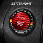 BETTERHUMZ Carbon Fiber For Mercedes Benz W204 W205 W212 C E Class Car Engine Start Stop Button Trim Ring Sticker Accessories