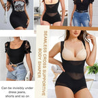 Vensslim Full Body Shapewear Cross Compression Abs Body Shaper Women Slimming Bodysuit Push Up Vest Tummy Control Open Crotch
