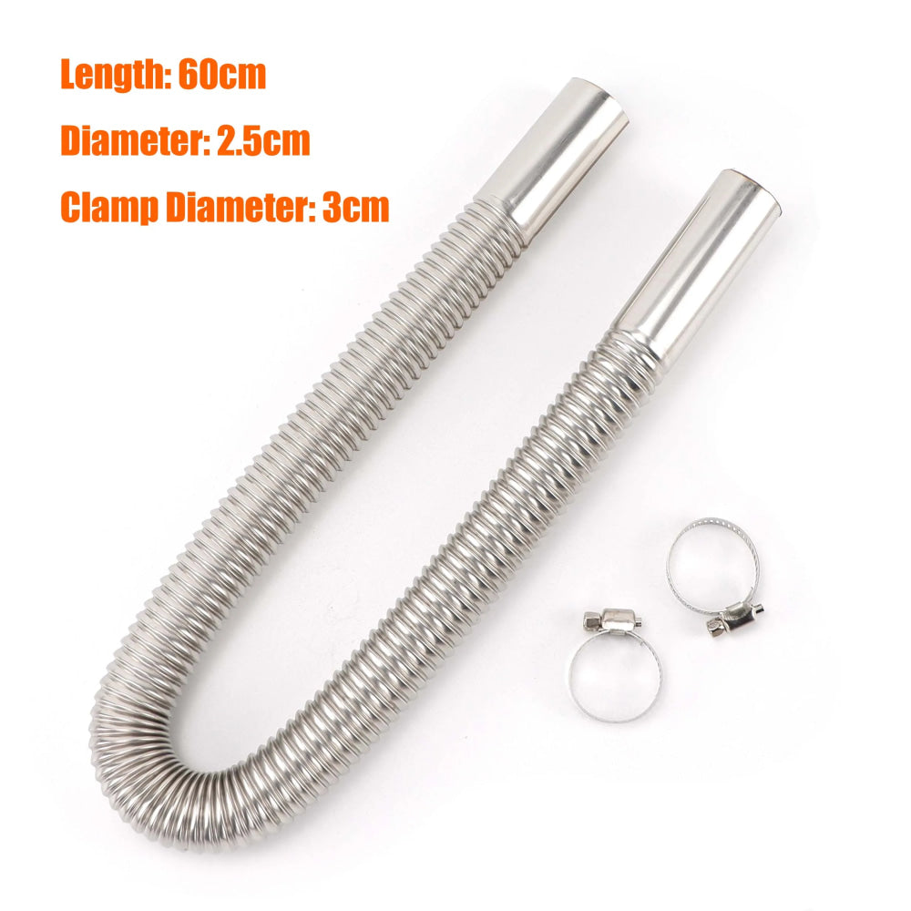 60cm 100cm 120cm 150cm 200cm 250cm 300cm Air Diesel Parking Heater Stainless Steel Exhaust Pipe Tube Gas Vent Hose Car Truck VAN