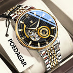 POEDAGAR Top Luxury Man Wristwatch Luminous Hollow Tourbillon Stainless Steel Men Clock Mechanical Automatic Men's Watches Reloj