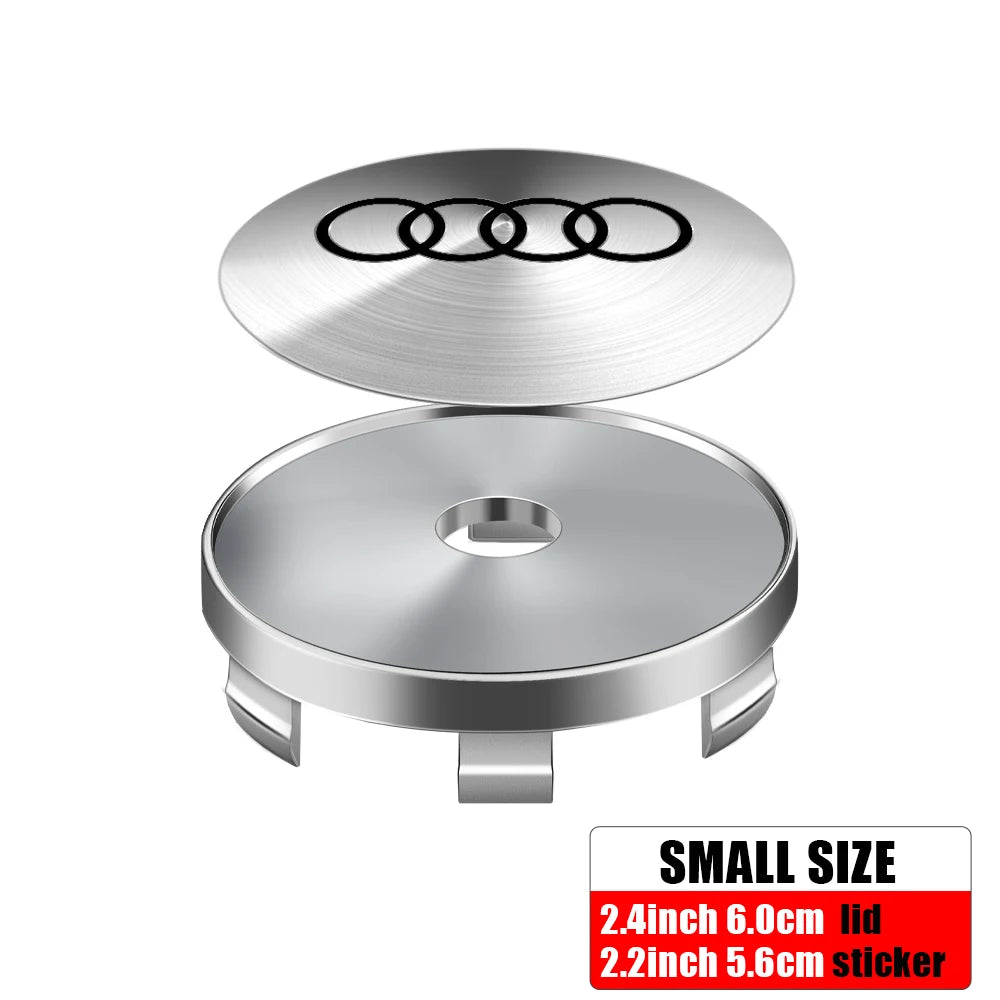 4pcs 56/65mm Car Wheel Center Hub Stickers 60/68mm Wheel Center Hub Caps Cover For AUDI A3 A4 A1 Q3 Q4 Q5 Q6 Q7 Q8 TT RS Sline