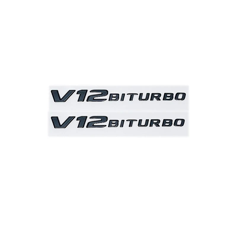 Universal V8 BITURBO 4MATIC+ Car Fender Emblem Badge for Mercedes Benz W220 W201 W222 W204 W176 W124 W212 W213 W177 - Vehicle Ac