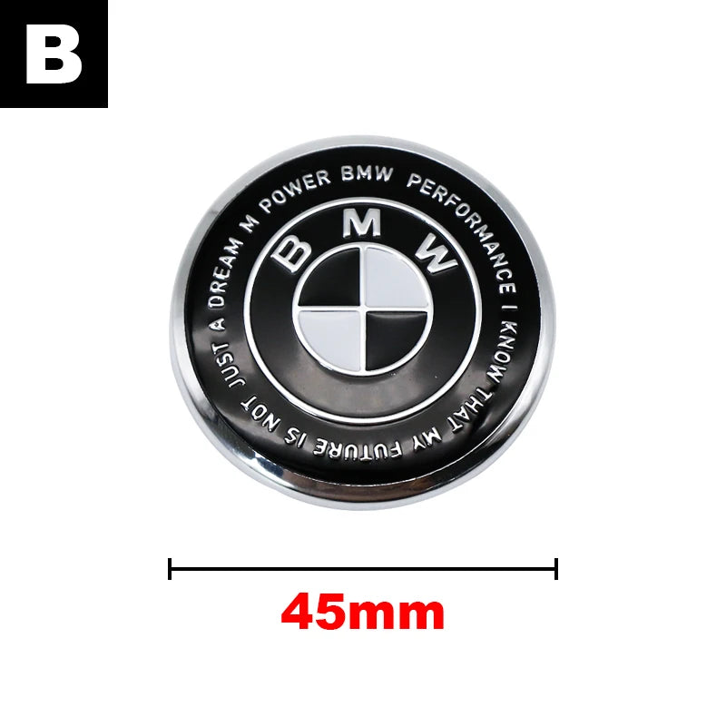 45mm 47mm Steering Wheel Center Emblem Badge Sticker For BMW E39 E46 E60 E87 E90 E92 F10 F20 F30 G20 Interior Decoration