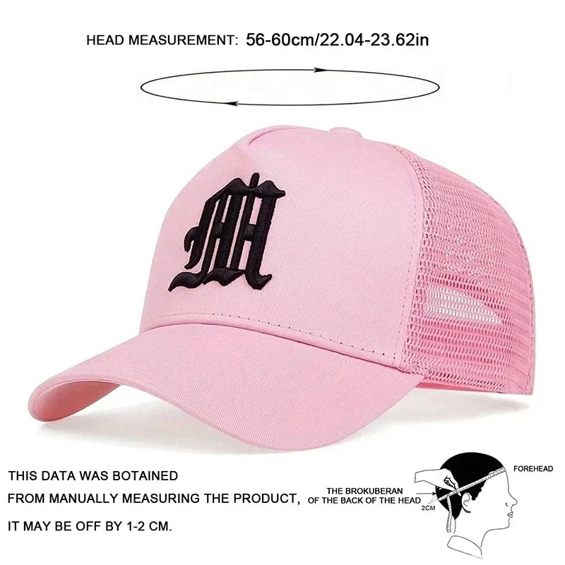 Unisex Personality Letter Embroidery Baseball Net Caps Spring Summer Outdoor Fishing Hat Adjustable Casual Hats Sunscreen Hat