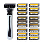 Afeitadora de Diseño Nuevo para Hombre, Maquinilla de Afeitar de Tres Capas, Maquinilla de Afeitar Reutilizable, Cuchilla Importada, Cabezal Multiherramienta Reemplazable