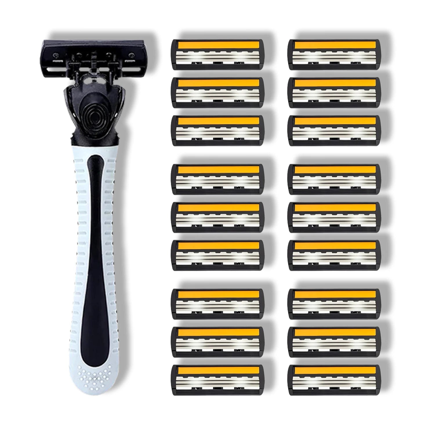 Afeitadora de Diseño Nuevo para Hombre, Maquinilla de Afeitar de Tres Capas, Maquinilla de Afeitar Reutilizable, Cuchilla Importada, Cabezal Multiherramienta Reemplazable