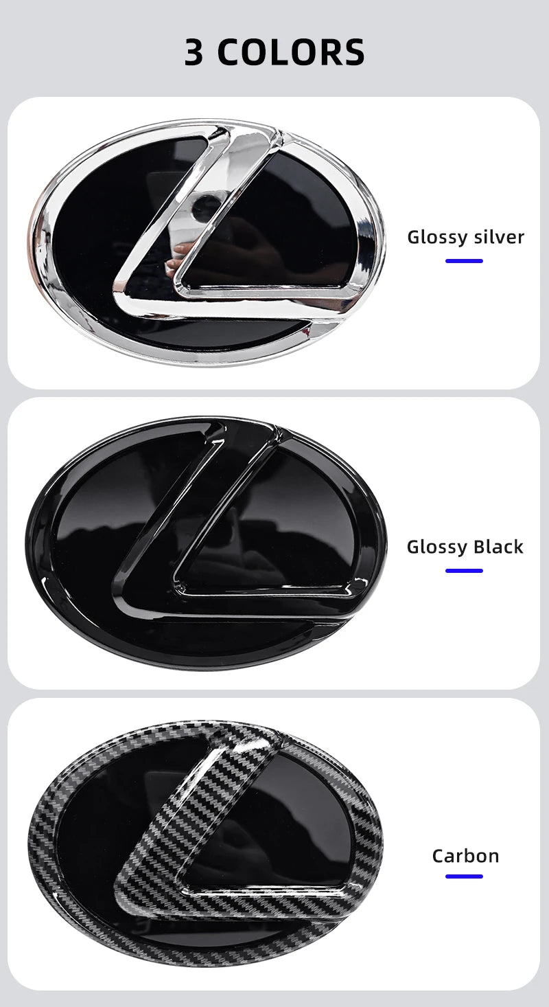 100/110/120/130/140/150/160mm Car Rear Trunk Emblem Front Grille Logo For Lexus ES RX NX LS UX LM LX GX LC RZ IS CT GS RC HS SC