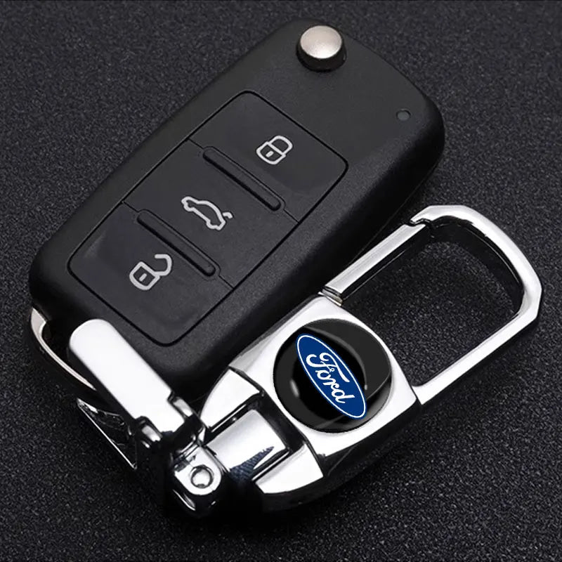 Anti-Lost Car Metal Keychain 3D Styling Badges Key Rings Accessories For Ford Escape Kuga Mondeo Ecosport Fiesta Focus 2 3 MK1