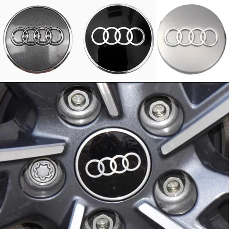 For Audi 60/61/68/69/77MM 4pcs Car Wheel Center Hup Cap Cover A4 A6L A7 A8 A3 A5 A6 S3 S4 Q3 Q5 Q5L Q7 Modification