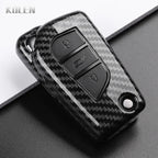 For Toyota Camry RAV4 Forturner Hilux Auris Corolla Avensis Verso Yaris Aygo Scion TC ABS Carbon Fiber Style Car Key Case Cover