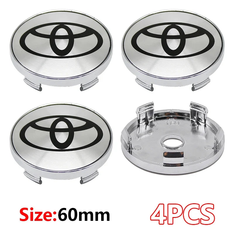 4Pcs Car Wheel Center Hub Caps Emblem Badge Rim Dust Cover For Toyota Corolla Camry Highlander Yaris Prius CHR Auto Accessories