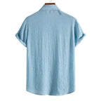 100% Cotton Linen Shirt Men Summer Short Sleeve Male T-shirts Breathable Tops Tee White Clothing Casual Fashion Shirts For Men