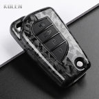 For Toyota Camry RAV4 Forturner Hilux Auris Corolla Avensis Verso Yaris Aygo Scion TC ABS Carbon Fiber Style Car Key Case Cover