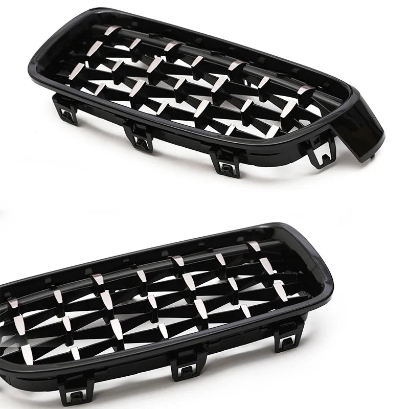 Kidney Front Racing Grille Chrome Black Silver Points Diamond Style Grill For BMW 3 Series F30 F31 2012-2019 320i 328i 330i 340i