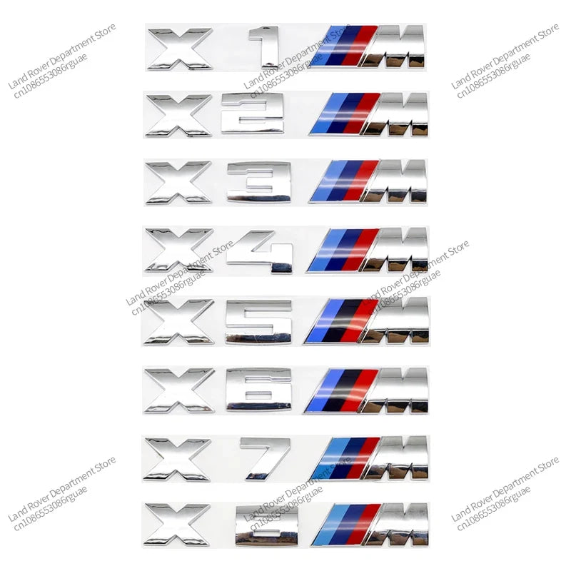 3D ABS For BMW M Logo X1 X2 X3 X4 X5 X6 X7 E84 E83 F39 F48 G01 Car Letter Rear Trunk Bumper Emblem Sticker Decal Badge Styling