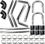 2 Inch Universal Turbo Intercooler Piping +Silicone Coupler + Clamp Kit Aluminum