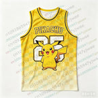 Basketball Jersey Pikachu Charizard Eevee Anime Tank Top Loose Quick Drying Breathable Sportswear VEST Summer Men's Tank Top