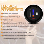 Universal Car Motorcycle Fuel Level Gauge 12V  2" 52mm Fuel Level Meter Gauge Electronic LED Ultra Thin Auto Benzine Meter