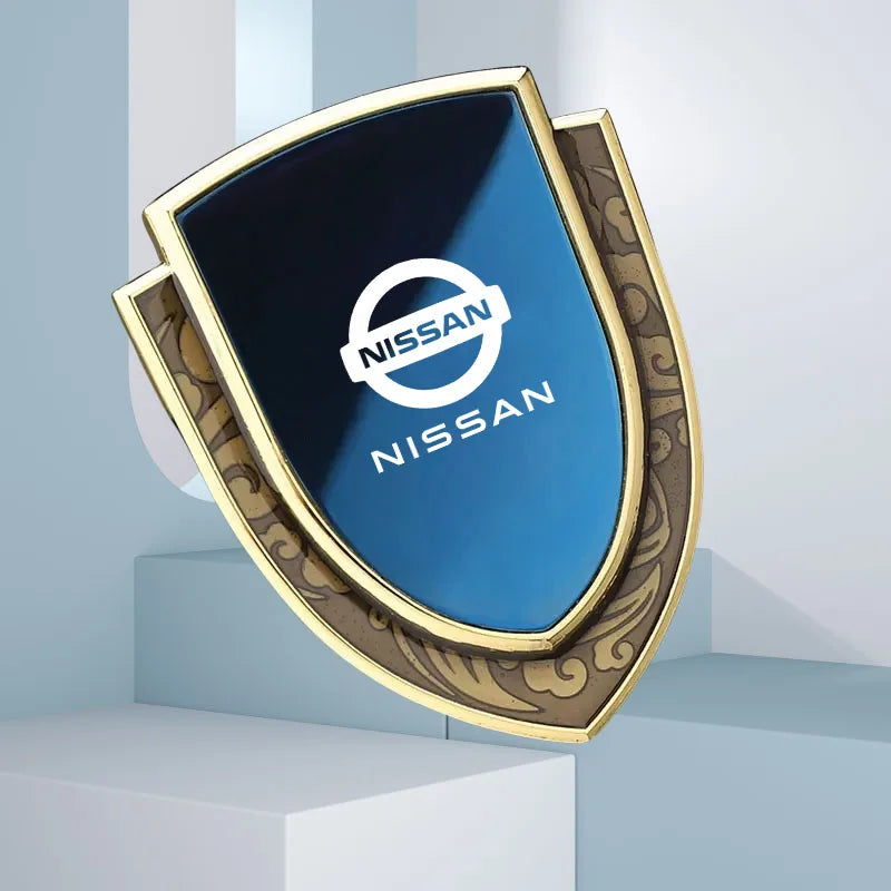 Car Metal Shield Emblem Car Side Fender Body Trunk Badge Sticker for Nissan Qashqai Juke Micra X-Trail Sentra Patrol Accessories
