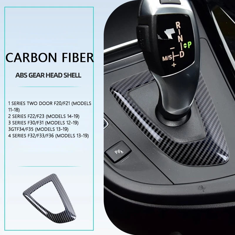 Carbon Fiber Style ABS Center Console Shifter Base Plate, For BMW F21 F20 F22 F23 F30 F31 F32 F34 F33 F35 F36