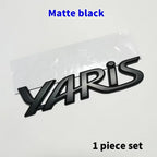 3D Metal Yaris Logo Emblem Badge Matte black Chrome Plated Trunk Letter Sticker For Toyota Yaris Car Exterior Decor Accessories
