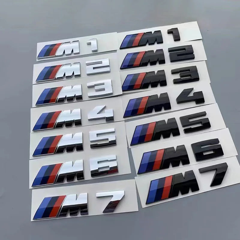 3D Emblem Car Fender Side Rear Trunk Badge M Logo Sticker Number Decal For BMW M1 M2 M3 M4 M5 M6 M7 Performance Auto Accessories
