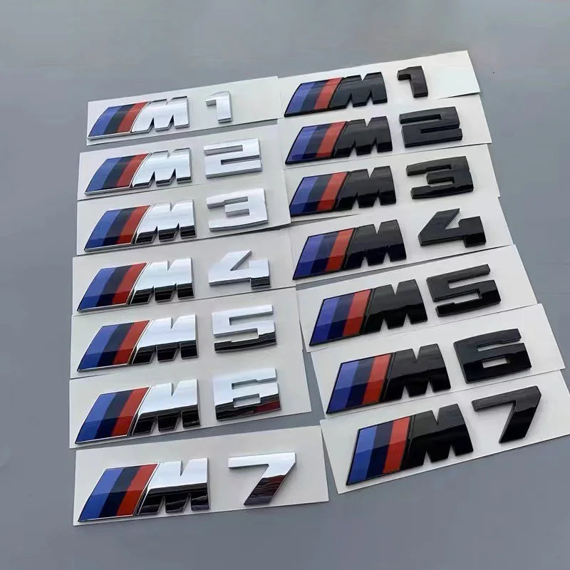 3D Emblem Car Fender Side Rear Trunk Badge M Logo Sticker Number Decal For BMW M1 M2 M3 M4 M5 M6 M7 Performance Auto Accessories