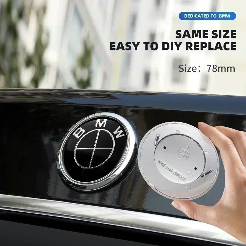 1pcs 78mm 51141970248 Car Emblem Reartrunk Logo Badge Styling Accessories for BMW E66 E53 X5 E46 E39 E38 E90 E60 E36 F30 F20 F10