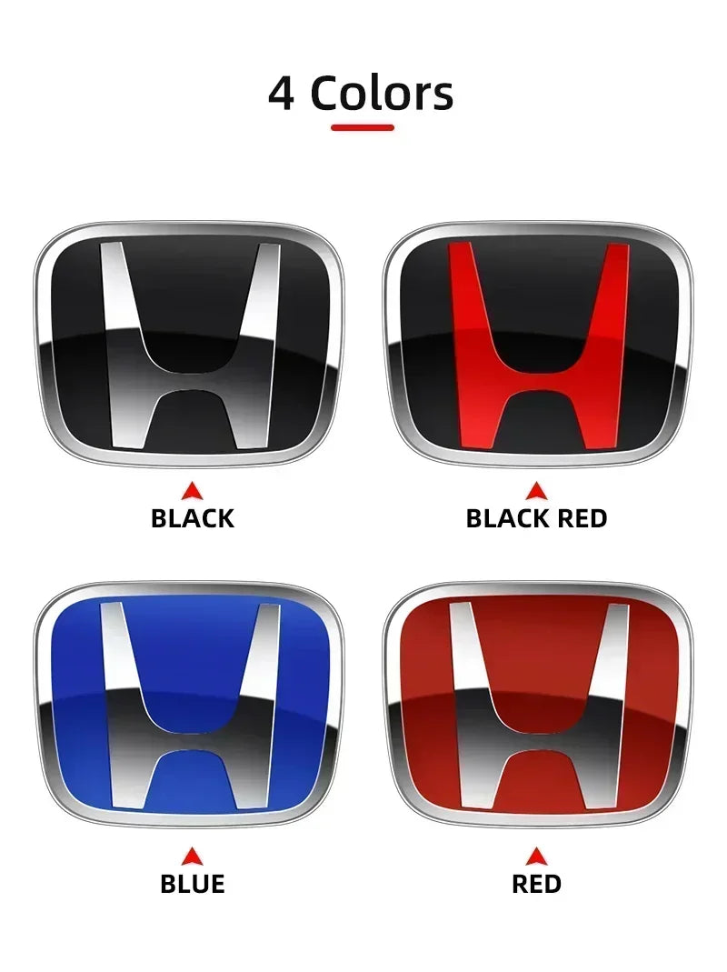 3D Chrome 'H' Emblem for Honda - Steering Wheel Badge ABS Car Front Grill Trunk Sticker Auto Styling Accessories