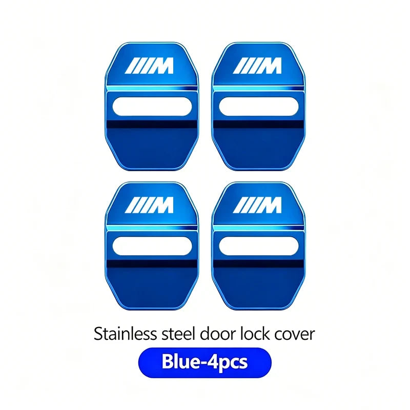 4Pcs Zinc Alloy  Car Door Lock Buckle Protection Cover Anti-Collision Shock Absorbing Cushion Stickers For BMW G80 G06 G07 G42 G